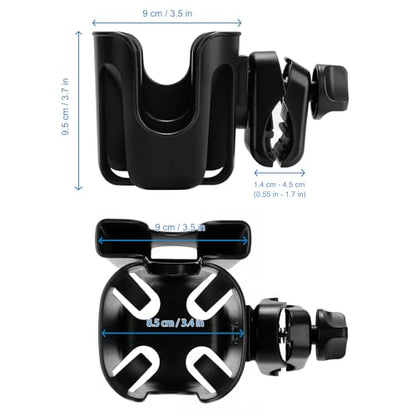 Accmor Stroller Cup Holder, Cup Holder for Walker Bike Wheelchair - color: Black