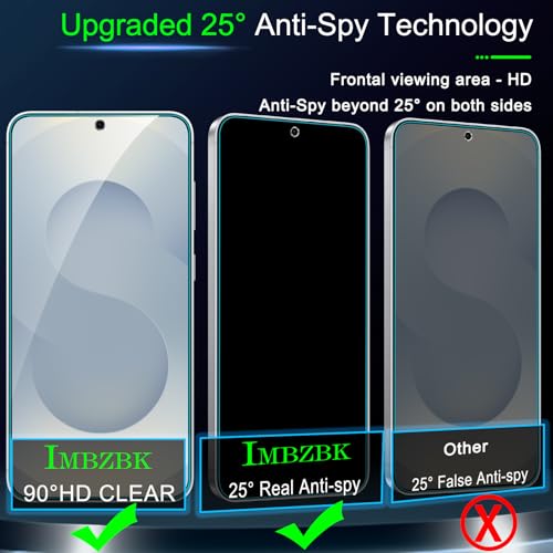 IMBZBK Privacy Screen Protector for Samsung Galaxy S25 Plus, 3+3 Pack