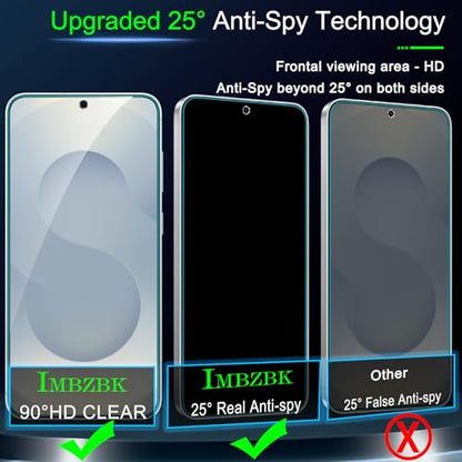 IMBZBK Privacy Screen Protector for Samsung Galaxy S25 Plus, 3+3 Pack