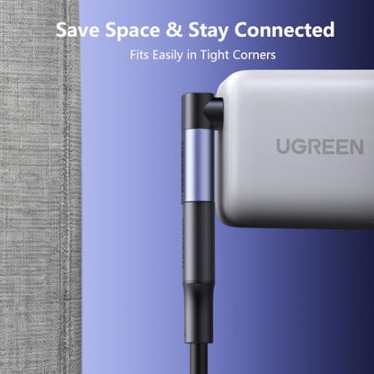 UGREEN 90 Degree USB C Adapter 3 Pack, Right Angle Male to Female Converter