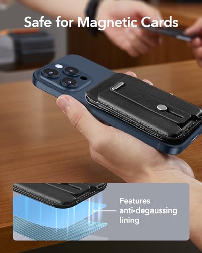 ESR for MagSafe Wallet Stand with Grip, 5 Card Holder, RFID Blocking - color: Black