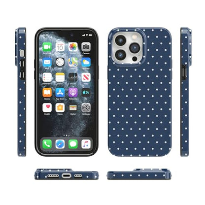 Casely iPhone 14 Pro Case | On the Dot | Navy Polka Dot | Compatible with MagSafe | Classic Ultra Slim Design - color: On the Dot | Navy Polka Dot, size: Iphone 14 Pro