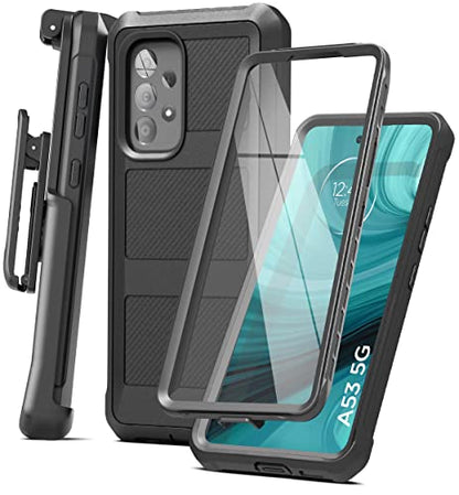 Encased Samsung A53 5G Case with Built-in Screen Protector and Holster Belt Clip (Falcon Armor, Galaxy A53) - size: A53 5G