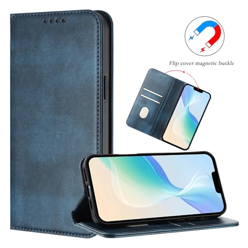 Wallet Case Leather Compatible with Galaxy A20E, Leather RFID Blocking Credit Card Slot Phone Cover Bumper Case Ultra Slim Magnetic Case mit Stand Function Compatible with Samsung Galaxy A20E/A10E - color: Blue