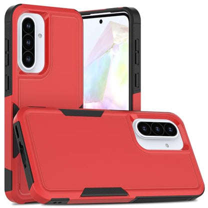 for Samsung Galaxy A37 / Galaxy A36 5G / Galaxy A57 5G Case: Dual Layer Protective Heavy Duty Cell Phone Cover Shockproof Rugged with Screen Protector - Military Protection Bumper Tough, Red - color: Red (PC) + Black (TPU)