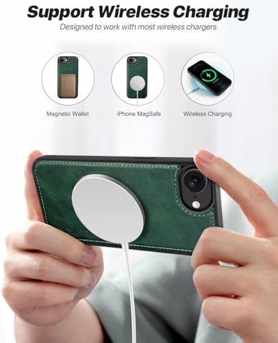 OCASE for iPhone 17e Case/iPhone 16e Detachable Wallet Case with Card Holder, 2 in 1 Pu Leather Flip Folio with RFID Blocking Stand Wrist Strap Shockproof Phone Cover 6.1 Inch 2025, Blackish Green - color: Blackish Green, size: iPhone 16e/ iPhone 17e
