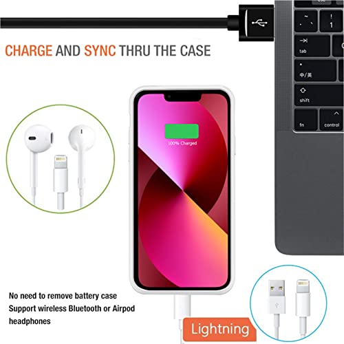 Battery Case for iPhone 13 Mini/12 Mini,Upgraded 7000mAh Slim Portable Rechargeable Protective Charging Case Compatible with iPhone 13 Mini/12 Mini (5.4 inch) Extended Battery Pack Charger Case-Blue
