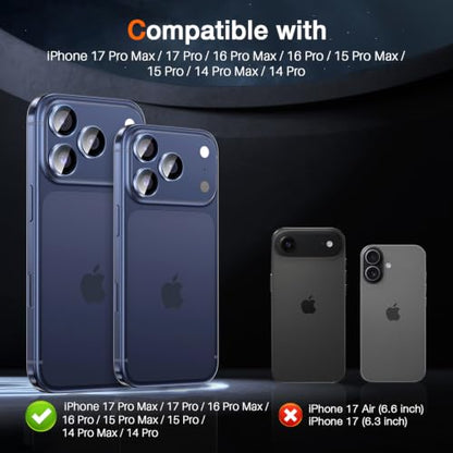 LK 2 Pack for iPhone 17 Pro/17 Pro Max Camera Lens Protector, Deep Blue - color: Deep Blue