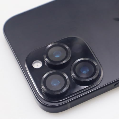 BONVAN for iPhone 16 Pro / 16 Pro Max Camera Lens Protector Metal Tempered Glass Screen Accessories Cover (Black) - color: Black