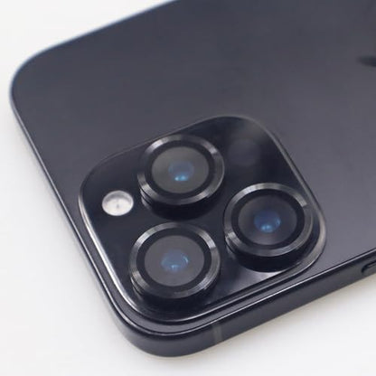 BONVAN for iPhone 16 Pro / 16 Pro Max Camera Lens Protector Metal Tempered Glass Screen Accessories Cover (Black) - color: Black
