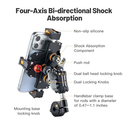 Anti-Theft Motorcycle Phone Mount Holder, High-Strength Plastic - style: M lite
