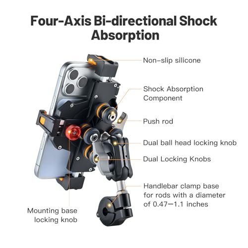 Anti-Theft Motorcycle Phone Mount Holder, High-Strength Plastic - style: M lite