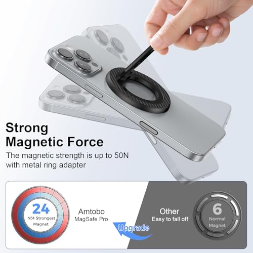 Magnetic Phone Grip for Samsung S26 Ultra S25 S24 Ultra MagSafe Kickstand - color: Black