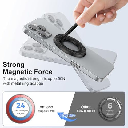 Magnetic Phone Grip for Samsung S26 Ultra S25 S24 Ultra MagSafe Kickstand - color: Black