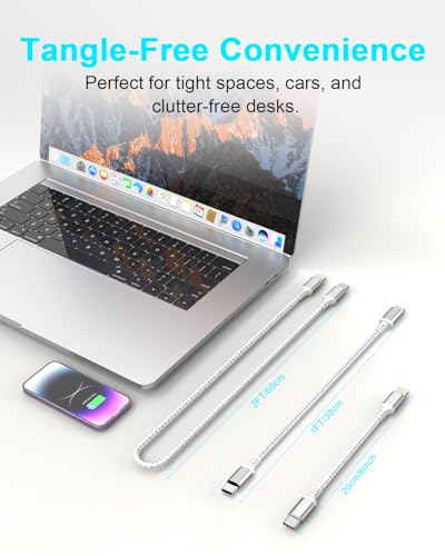Short USB C to Lightning Cable 6 Inch, 2 Pack MFi Certified Cable - size: 6inch
