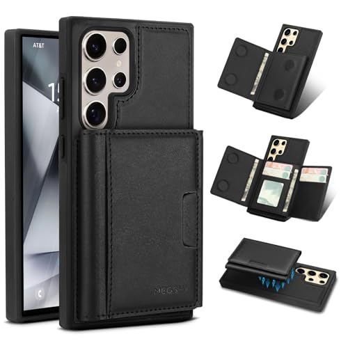 for Samsung Galaxy S24 Ultra Wallet Case, 2-in-1 Detachable Magnetic Wallet Case, Card Holder RFID Blocking, Fashionable Faux Leather Card Slot & Folding Design (Black) - color: Black, size: Samsung Galaxy S24 Ultra