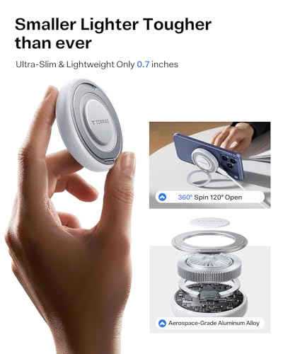 TORRAS Qi2.2 25W Wireless Charger, Magnetic Charger for iPhone Duo/18 Pro Max, Samsung Galaxy S26 S25, Phone Wireless Charger, Phone Charger Stand with Cable and Plug, White