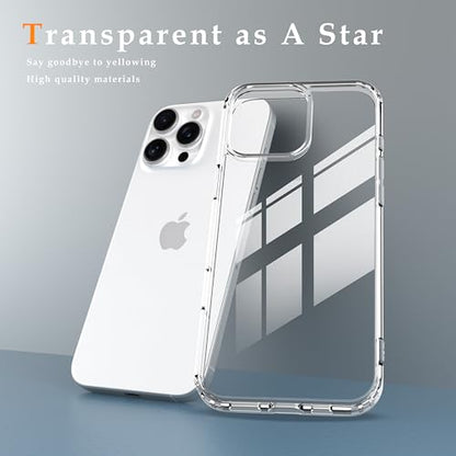 IAIYOXI Clear Case for iPhone 16, [Crystal Clear Military-Grade Drop Protection], Non-Yellowing, Slim Lightweight Transparent TPU Bumper Phone Case Cover Design - Clear - color: Clear2, size: iPhone 16