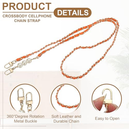 uxcell Phone Lanyard, Crossbody Cellphone Chain with Tether Tabs - color: Orange