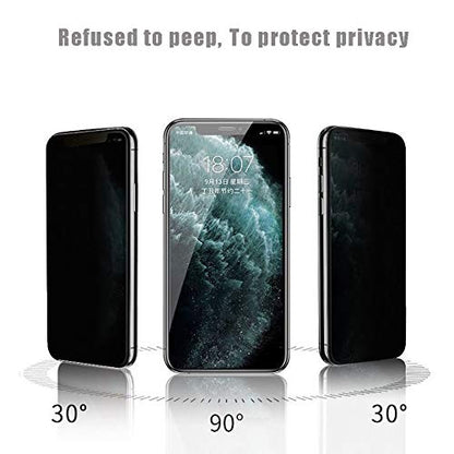 LCHDA 3-Pack Privacy Tempered Glass Film for iPhone 11 Pro Max/iPhone Xs Max 6.5 Inch, Full Coverage Anti-Spy 9H Hardness Anti-Scratch Ultra Clear Case Friendly Shield Glass Screen Protector - color: iPhone 11 Pro Max/iPhone XS Max 6.5"
