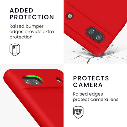 kwmobile Case Compatible with Google Pixel 6a Case - TPU Silicone Phone Cover with Soft Finish - Red - color: red, size: Pixel 6a