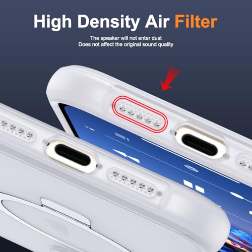 SKYLMW Compatible with iPhone 14 Pro Max Case with Stand,Translucent | iPhone 14 Pro Max Phone Case 6.7",Magnetic Ring Stand,Compatible with MagSafe,Military-Grade Protection,Great Grip Feeling - color: Translucent, size: Iphone 14 Pro Max