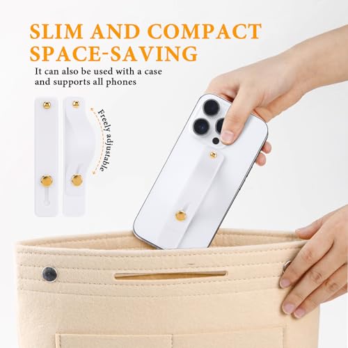 2-Pack White Silicone Phone Strap with Kickstand - Versatile Grip & Holder for Most Phones and Cases (White * 2) - color: White * 2
