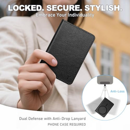 TUCCH Magnetic Wallet for iPhone 17/16/15/14/13/12 Series, Textured Black | 6 Card Holders, Compatible with Magsafe, RFID Blocking, Clear ID Window, Flip Card Case, PU Leather - color: Black - Textured