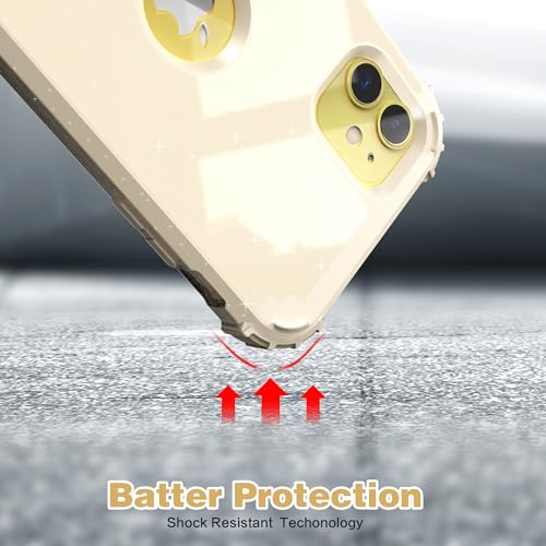 IDweel for iPhone 11 Case with Screen Protector(Tempered Glass), Hybrid 3 in 1 Shockproof Slim Fit Heavy Duty Protection Hard PC Cover Soft Silicone Bumper Full Body Case,Glitter Yellow - color: Glitter Yellow