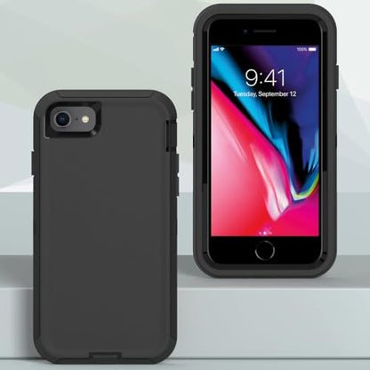 Case for iPhone 8 Plus/7 Plus, iPhone 6S Plus/6 Plus Case， Heavy-Duty Tough Rugged Shockproof Drop Protective Cover Phone Cases, Black - color: Black+Black, size: iPhone 6 Plus/7 Plus/8 Plus