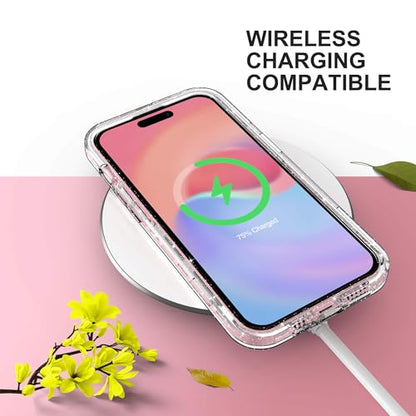 ULAK Compatible with iPhone 15 Plus Case Clear Glitter | Heavy Duty Dual Layer Shockproof Protection Women Sparkly Transparent Protective Phone Cover for iPhone 15 Plus 6.7 inch - color: Clear Glitter