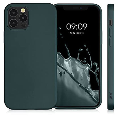 kwmobile Case Compatible with Apple iPhone 12 / iPhone 12 Pro Case - Soft Slim Metallic TPU Silicone Cover - Metallic Teal - color: metallic teal