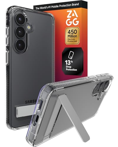 ZAGG Crystal Palace Samsung Galaxy S26 Case with Kickstand - Clear, 13ft Drop Protection, Graphene Reinforced, Crystal Clear Anti-Yellowing Slim Protective Cover - size: Samsung Galaxy S26, style: Without Snap