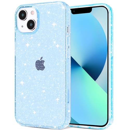 JJGoo for iPhone 13 Case, Glitter Soft TPU Shockproof Protective Bumper Cover, Sparkle Bling Sparkly Cute Slim Women Girls Phone Case for iPhone 13, 6.1inch, Blue Glitter - color: Glitter Blue