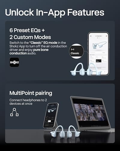 SHOKZ OpenRun Pro 2 Bone Conduction Bluetooth Sport Headphones, Blue - color: Blue, size: Standard