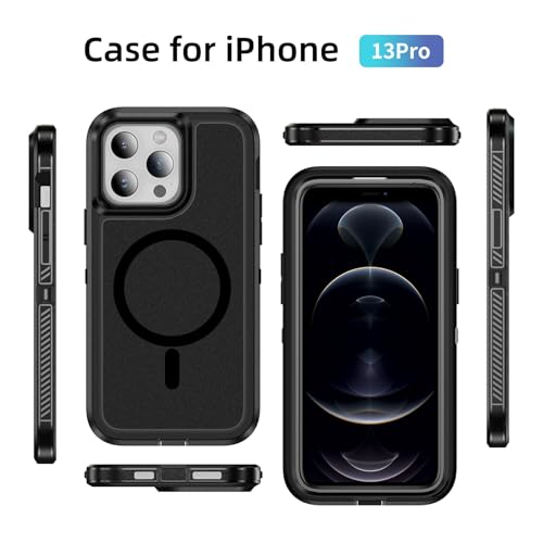 Magnetic for iPhone 13 Pro Case, Compatible with MagSafe, Shockproof Dustproof Drop Proof, Military Grade Double Layer Protection, Black - color: Magnetic Black, size: iPhone 13 PRO