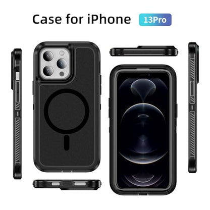 Magnetic for iPhone 13 Pro Case, Compatible with MagSafe, Shockproof Dustproof Drop Proof, Military Grade Double Layer Protection, Black - color: Magnetic Black, size: iPhone 13 PRO