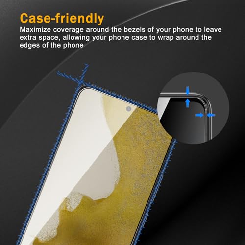 2 Pack Privacy Screen Protector for Samsung Galaxy S22/S23 5G, Anti Spy Tempered Glass 9H Hardness, Black Protector Anti Spy, Bubble Free, Anti-Scratch - size: Galaxy S22/S23 FK2