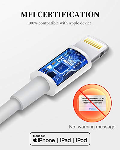Apple iPhone Charger Cable, 2 Pack Original Lightning to USB Cables Apple MFI Certified 6 Ft, Fast iPhone Charging Cord for iPhone 11/11Pro/11Max/ X/XS/XR/XS Max/8/7/6/5S/SE - size: 6Ft 2Pack