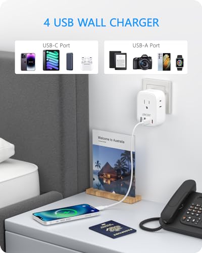 LENCENT Australia New Zealand Power Plug Adapter, US to Australia Adapter - style: Type I-17.5W-Australia China