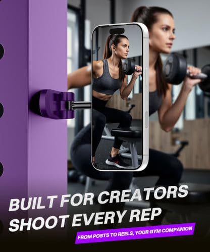 GolbinBox All Metal Dual Magnetic Gym Phone Holder for MagSafe, Purple - color: Purple