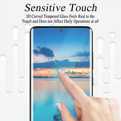 KAREEN 2 Pack Screen Protector for Samsung Galaxy S20 Ultra Tempered Glass | 3D Curved Full Coverage Film, 9H Hardness, Anti Scratch, Bubble Free - size: Galaxy S20 Ultra 6.9-inch