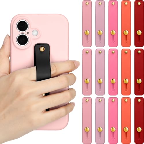 Weewooday 15 Pcs Phone Grip Strap Telescopic Finger Strap Stand,Pink - color: Pink