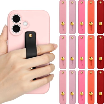 Weewooday 15 Pcs Phone Grip Strap Telescopic Finger Strap Stand,Pink - color: Pink