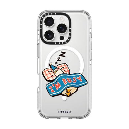 CASETiFY for iPhone 16 Pro Case - Impact Clear Compatible with MagSafe | Not Yellowing | 6.6 ft. 3x Military Grade Drop Protection | I'm so busy | Clear - color: I'm so busy, size: Iphone 16 Pro (6.3")