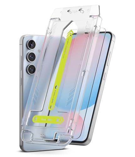 Ringke for Samsung Galaxy S24 FE Screen Protector [Easy Slide, 2 Pack] | Easy Installation with Alignment Tool, Case Friendly Premium 9H Hardness Tempered Glass - size: Galaxy S24 FE