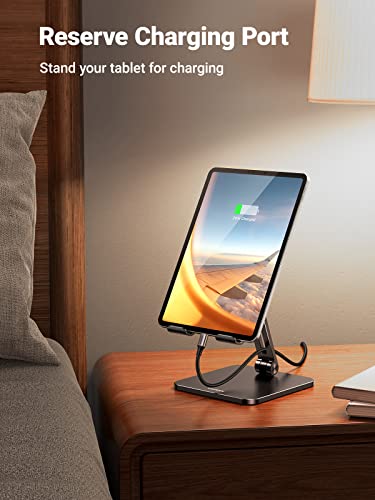 UGREEN Tablet Stand Compatible for iPad Desk Stand Holder Adjustable Aluminum Thicker Base Compatible with iPad Pro Air Mini 13 12.9 11 Inch Home Office Desk Accessories Black - color: Black