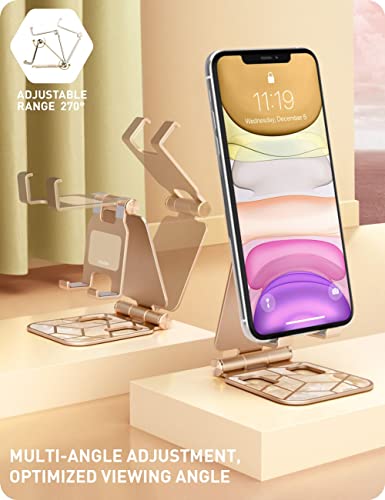 i-Blason Cell Phone Stand for Desk, Phone Holder fits All Phones, Gold - color: Gold