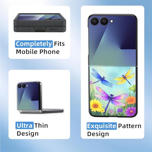 for Z Flip 7 Case Ultra Thin 1.2mm Matte Hard PC Phone Cover- Anti-Scratch Anti-Fingerprint Slim Fit Shockproof Protection Cover for Samsung Galaxy Z Flip 7 Case,Dragonfly Garden - color: Dragonfly Garden