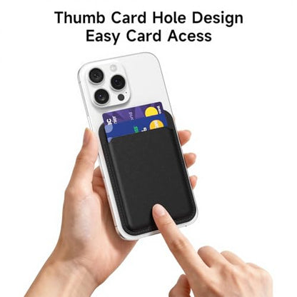 oakxco Phone Wallet Stick On, Slim Thin Adhesive ID Credit Card Holder Wallet Pocket Back of Phone Case, Hard Shell Plastic Sleeve Sticky Card Wallets Pouch for iPhone Samsung Pixel, Black - color: Black